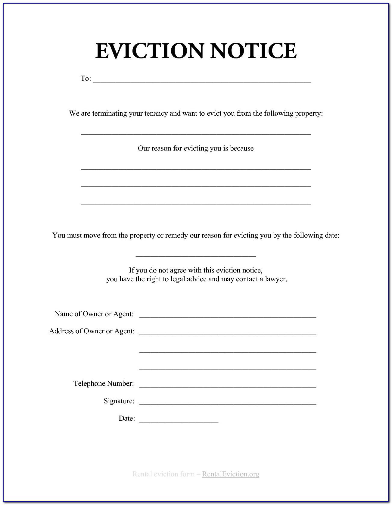 Free Eviction Notice Template South Africa