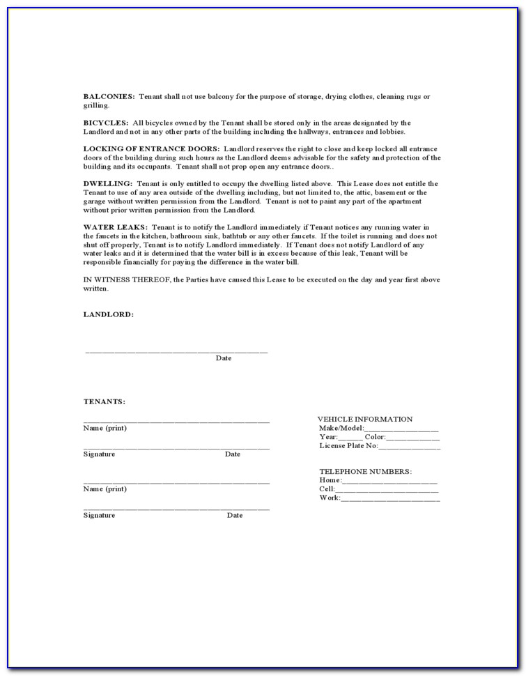 Florida Month To Month Lease Agreement Template