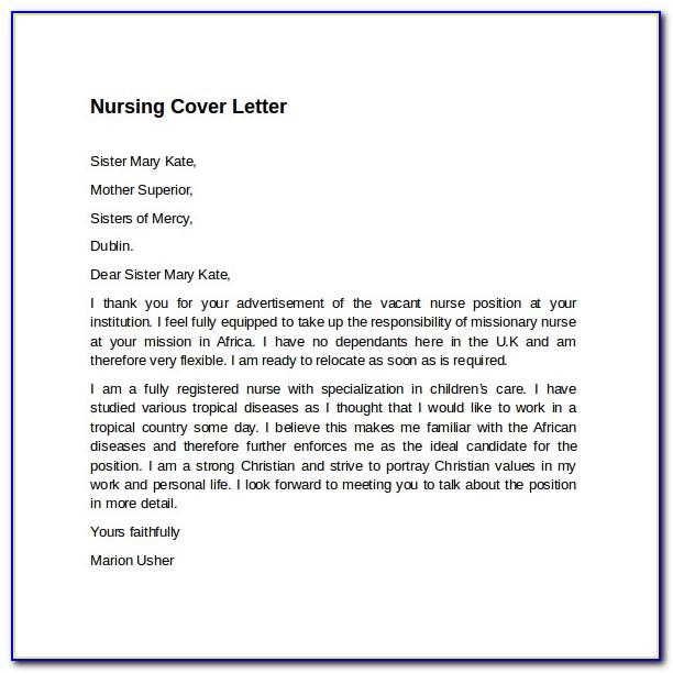 Free Cover Letter Examples For Nursing Assistant