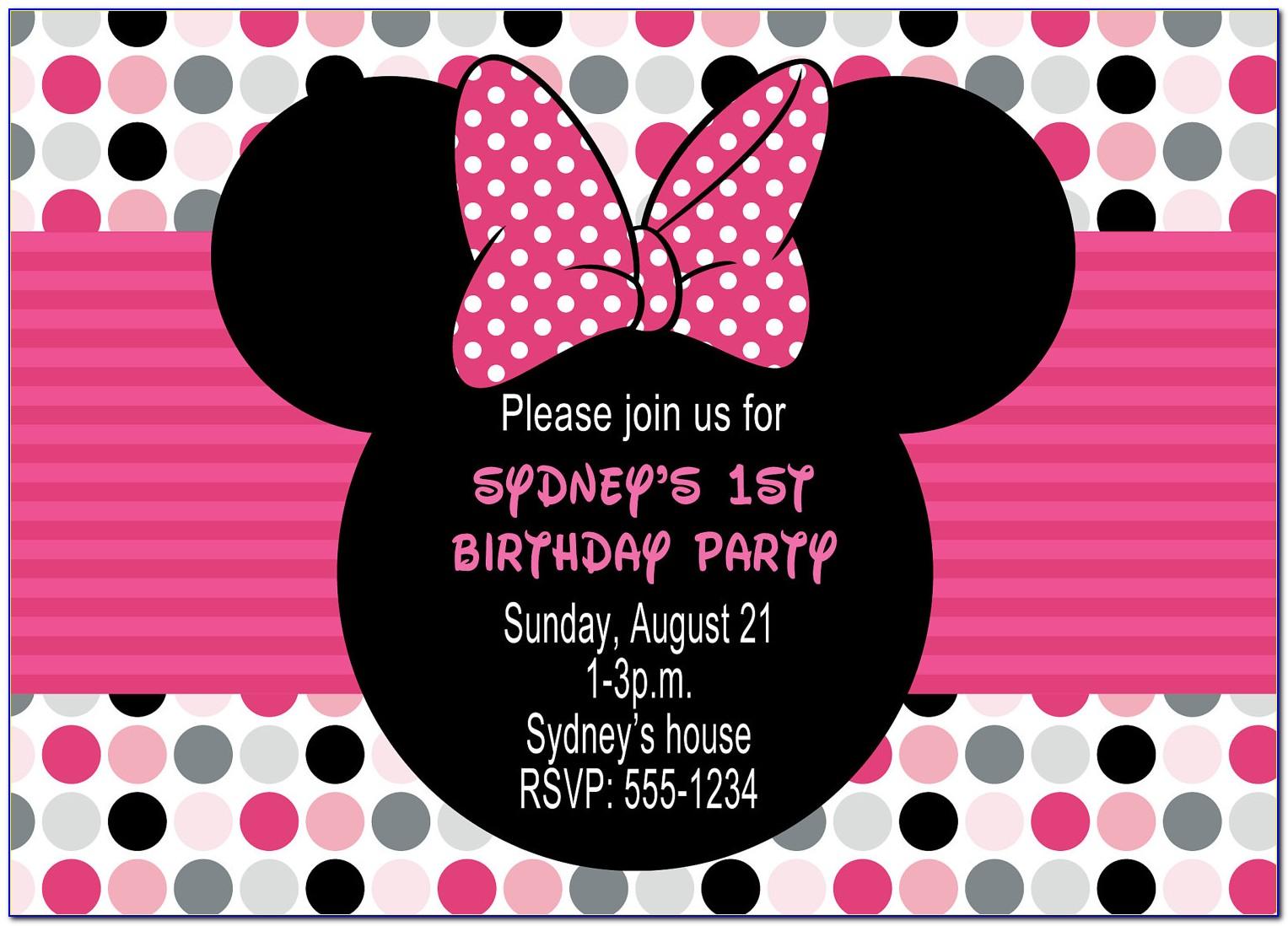 Free Minnie Mouse Birthday Invitation Maker