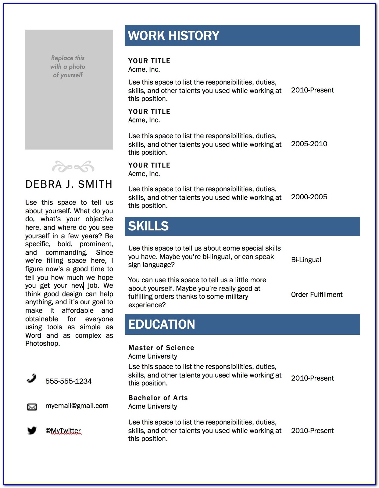 Free Modern Resume Templates For Word India
