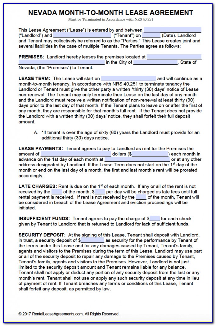 Free Month To Month Rental Agreement Template Word