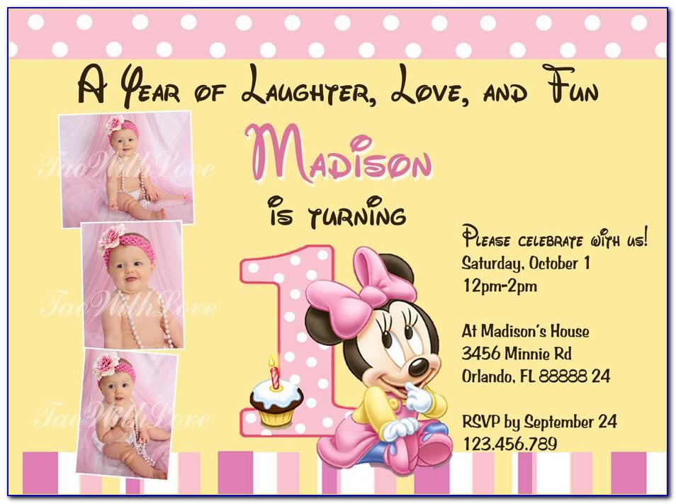 Free Printable Minnie Mouse Birthday Invitation Templates