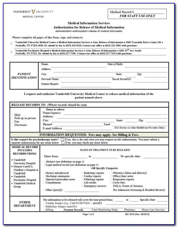 General Medical Records Release Form Sample