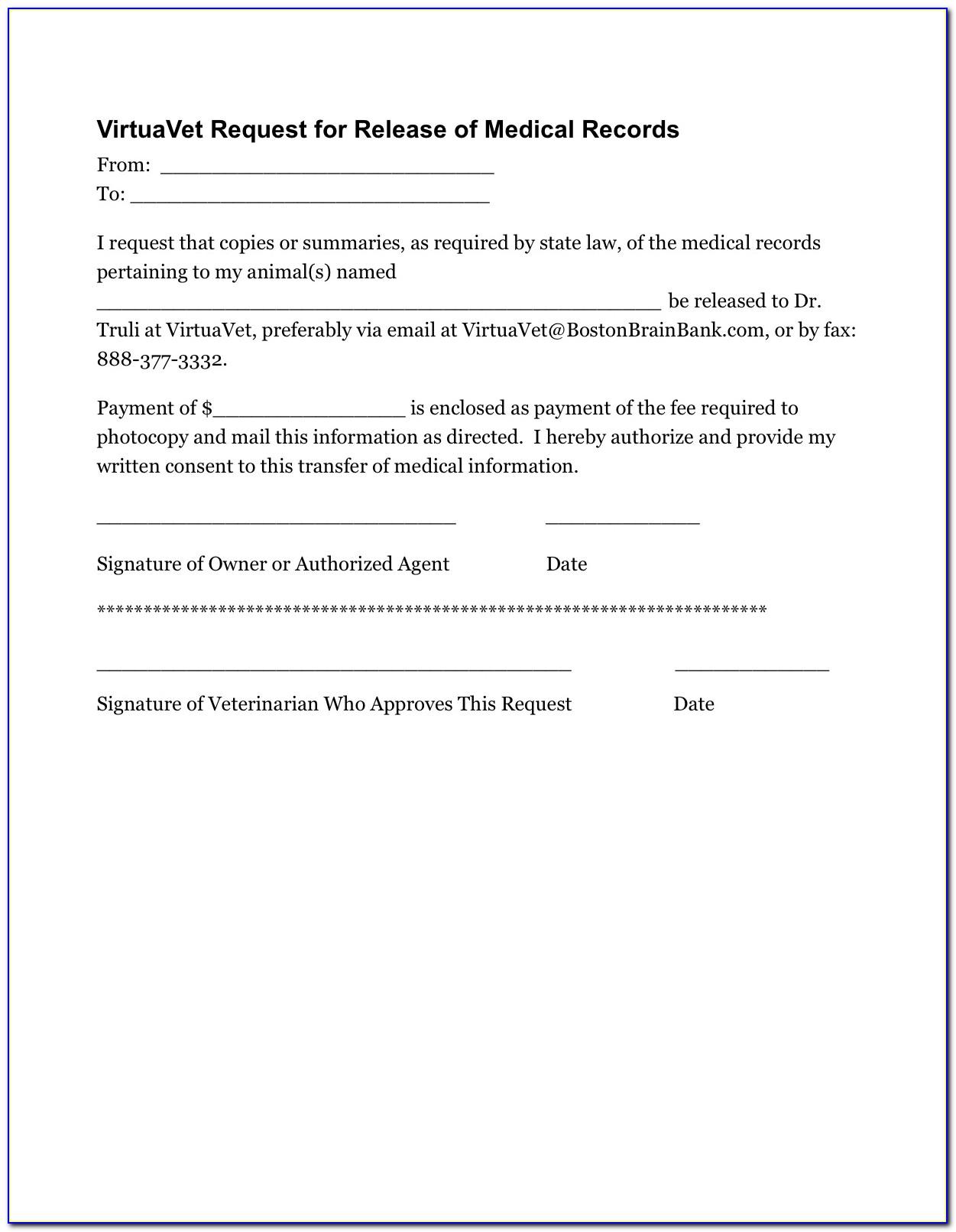 Hipaa Medical Records Release Form Template