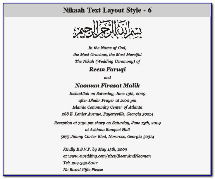 Islamic Wedding Invitation Template Free