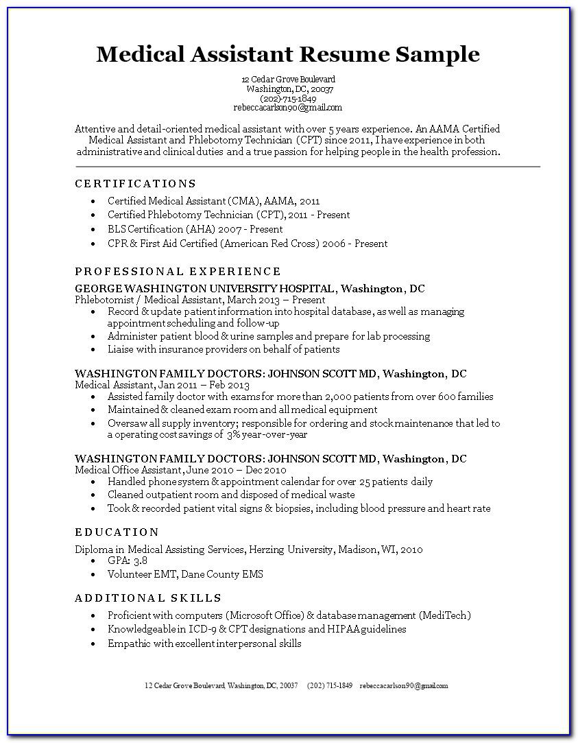 Medical Assistant Resume Templates