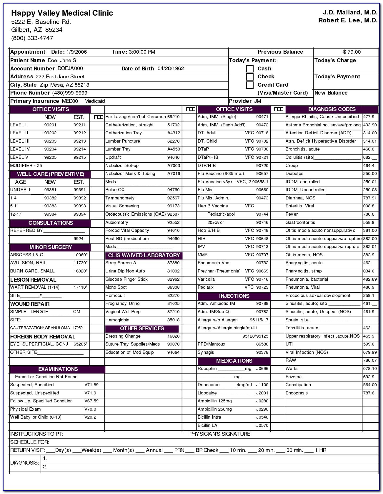 snap diagnostics billing sheet template