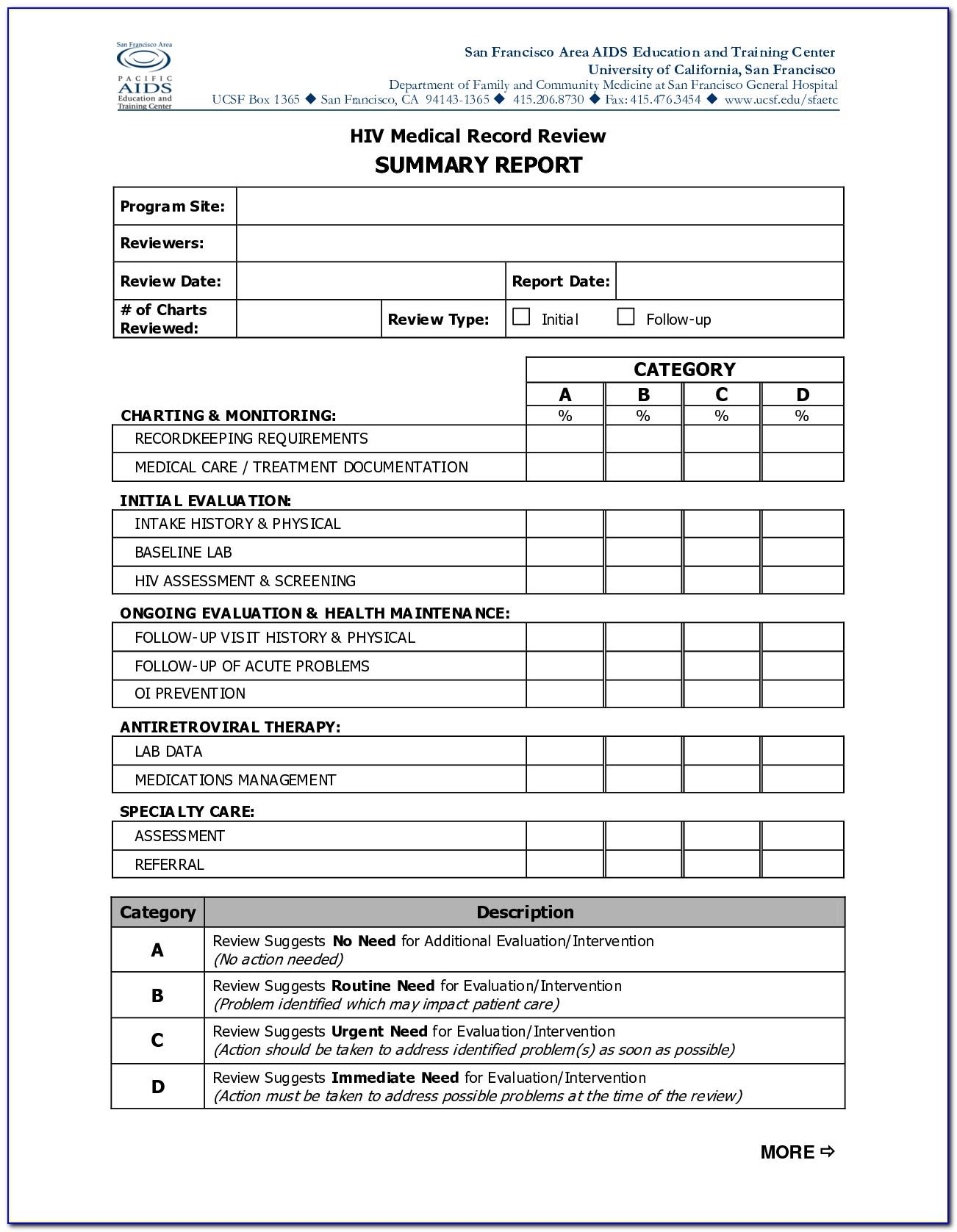 Medical Chart Review Form