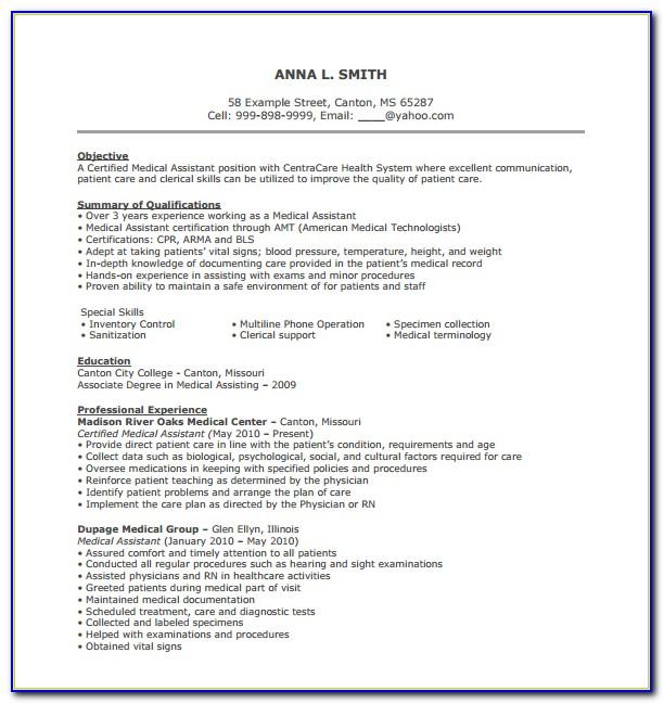 Medical Lab Assistant Resume Templates