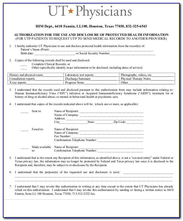 Medical Records Release Form California Template