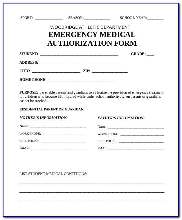 Medical Records Release Form Example