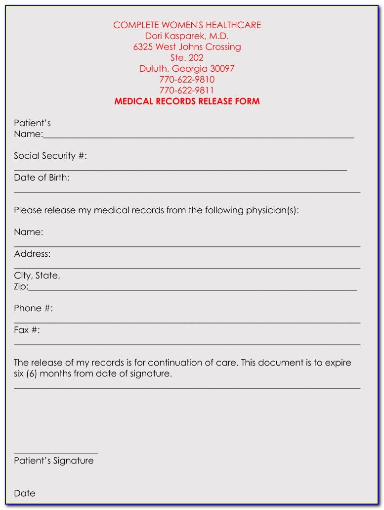 Medical Records Release Form Template