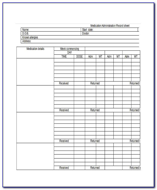 Medication Administration Record Forms Download