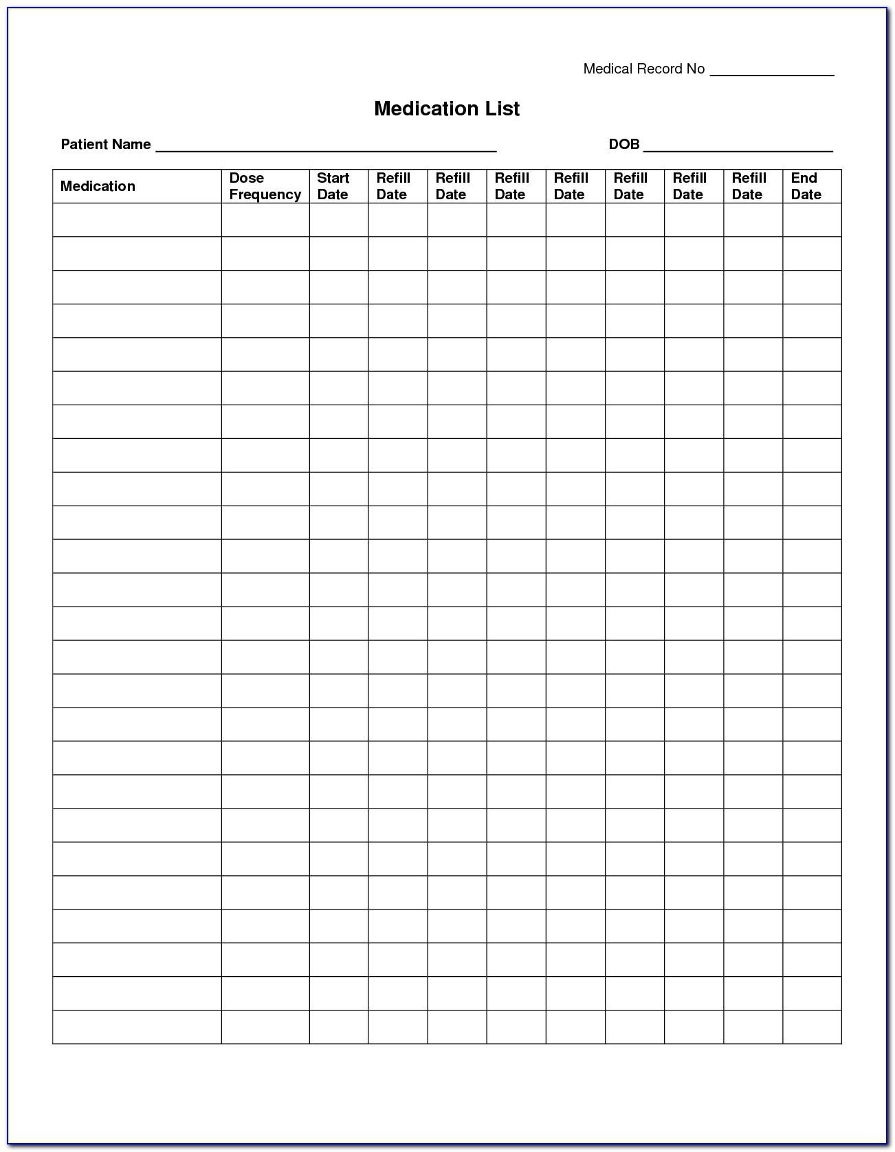 Medication Administration Record Forms For Camp