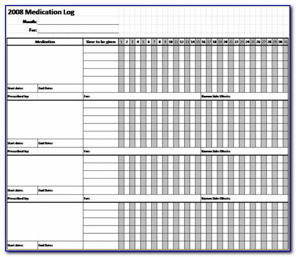 Medication Administration Record Template For Home Use