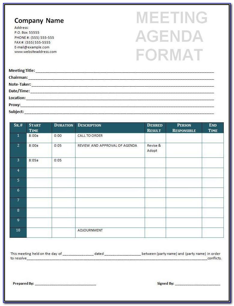Meeting Minutes Format Document