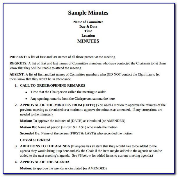 Meeting Minutes Template Docs