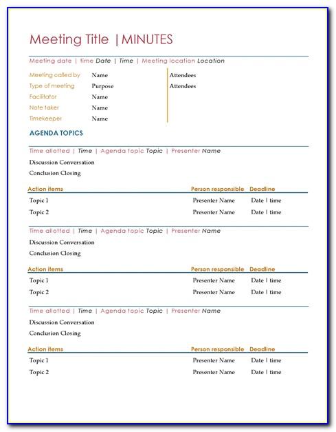 Meeting Minutes Template Document