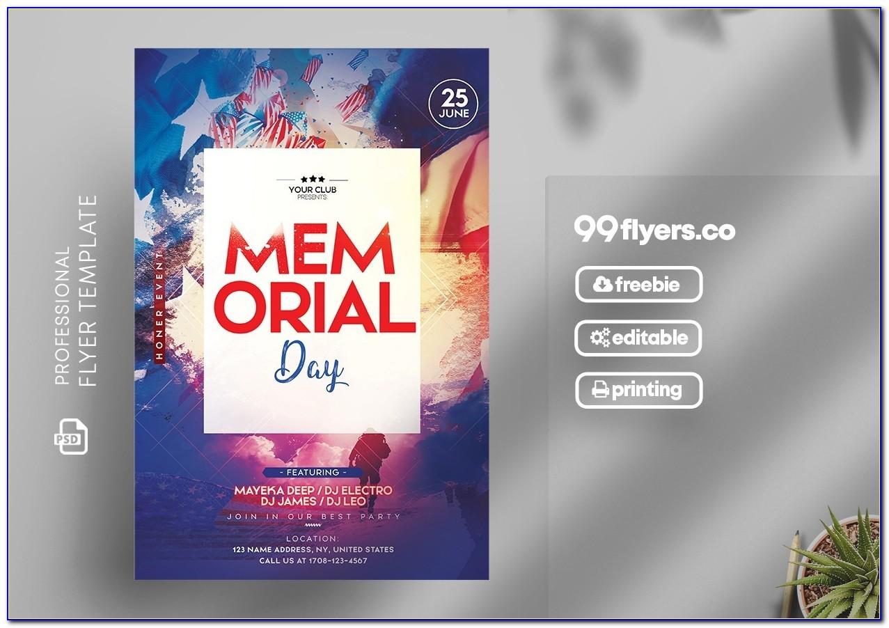 Memorial Day 2018 Flyer Template Free