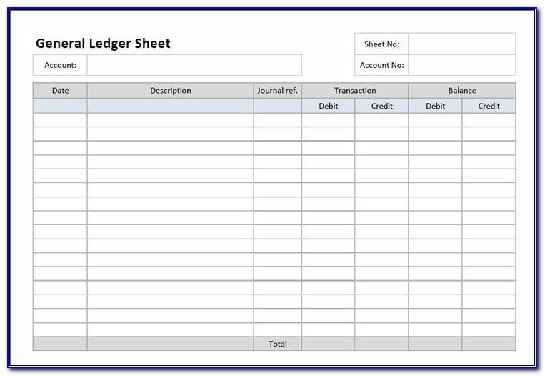 Microsoft Excel Accounting Ledger Template