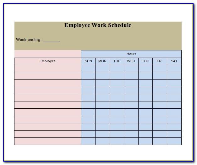 Microsoft Excel Monthly Employee Schedule Template