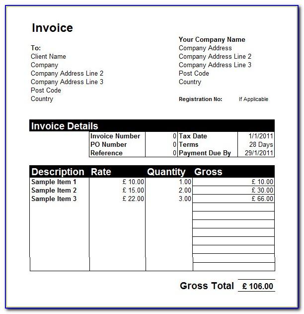Microsoft Invoice Templates Free Excel