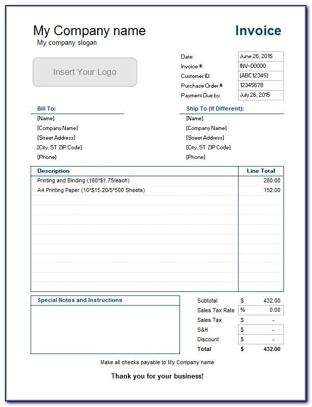 Microsoft Office Invoice Template For Word