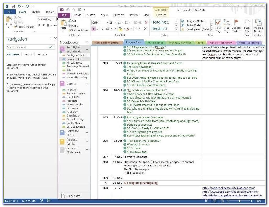 Microsoft Onenote Project Management Templates