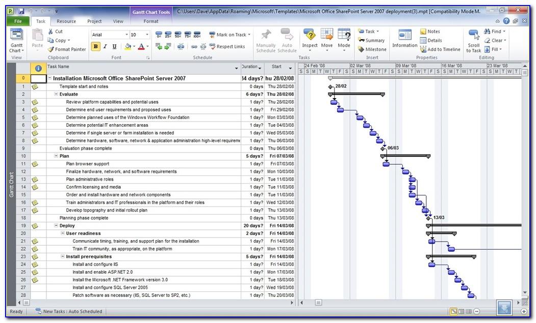 Sample Microsoft Project Plan HotPicture