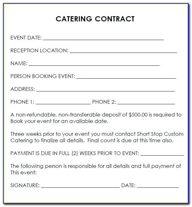 Microsoft Word Catering Contract Template