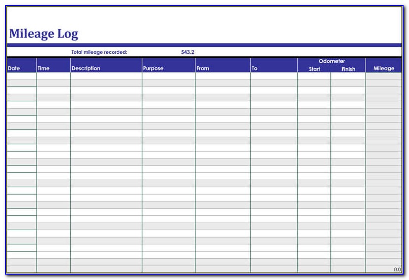 Mileage Log Template For Self Employed Uk