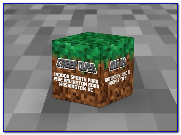 Minecraft Cube Invitation Template Free
