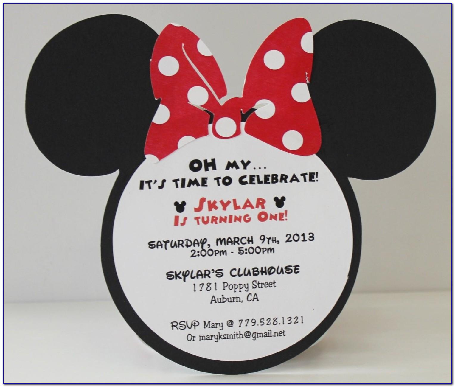 Minnie Mouse Party Invitation Wording