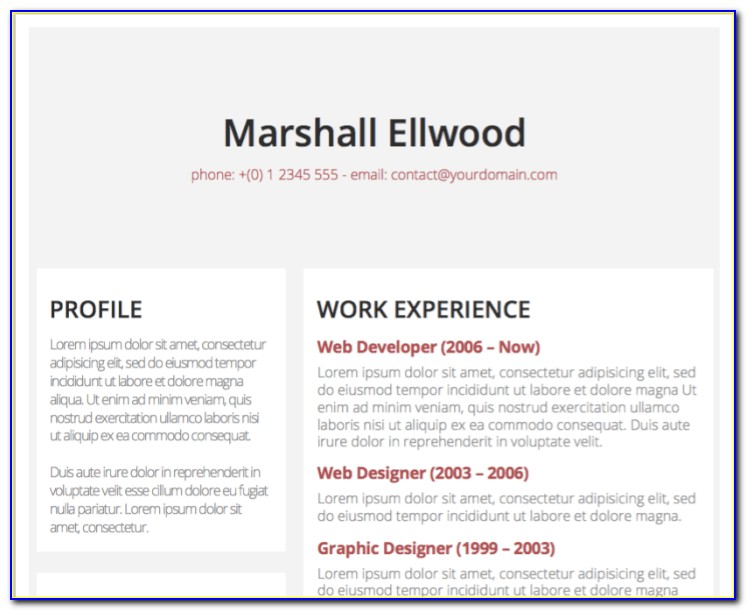 Modern Resume Template Free Download Doc