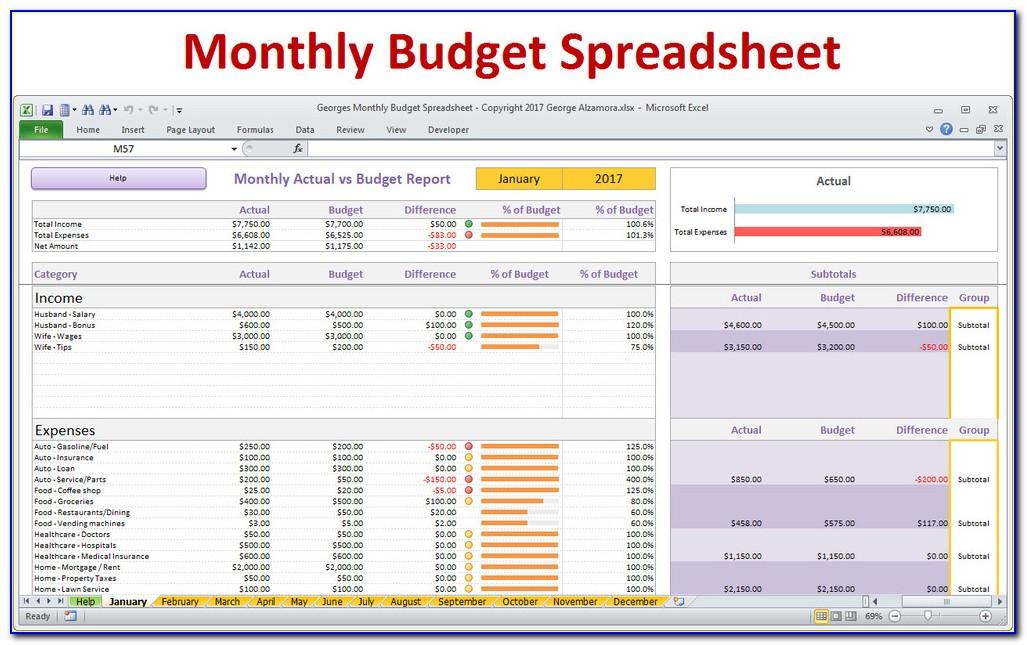 Monthly Budget Plan Template