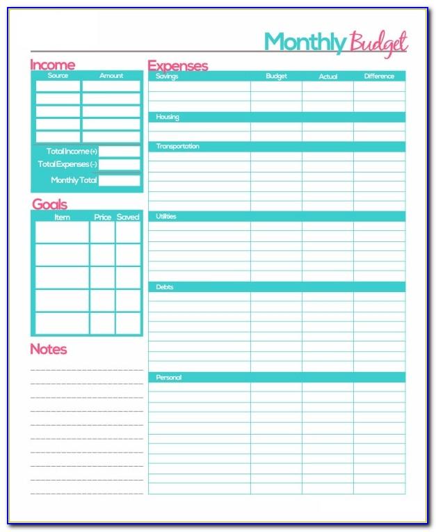 Monthly Budget Template Free Download