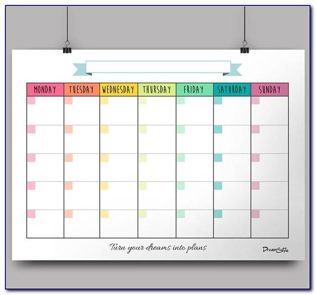 Monthly Calendar Agenda Template