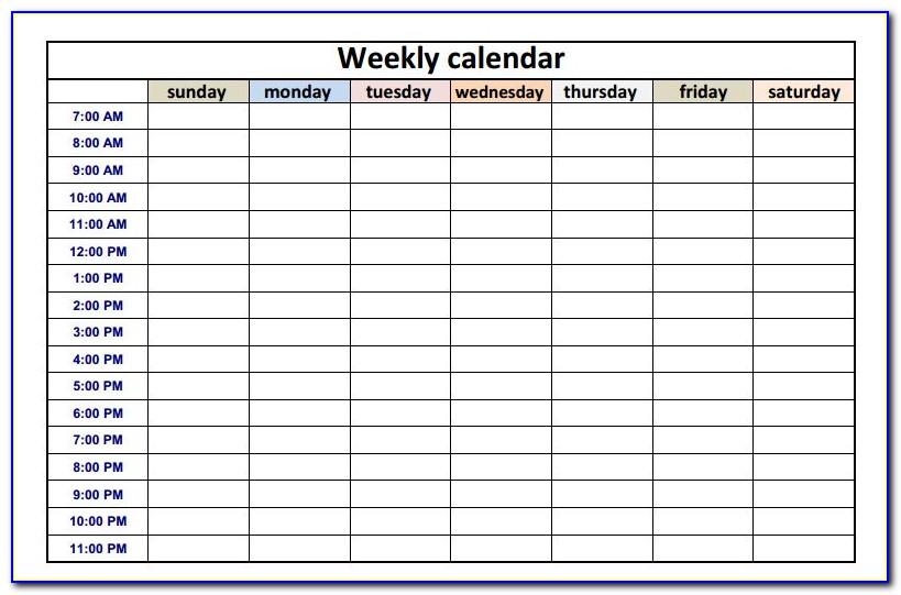 Monthly Calendar Excel Template