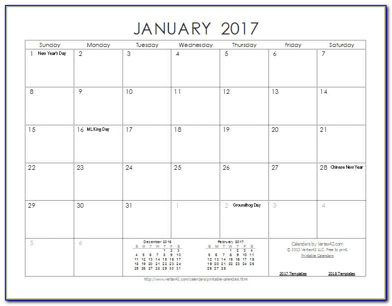 Monthly Calendar Schedule Template Free