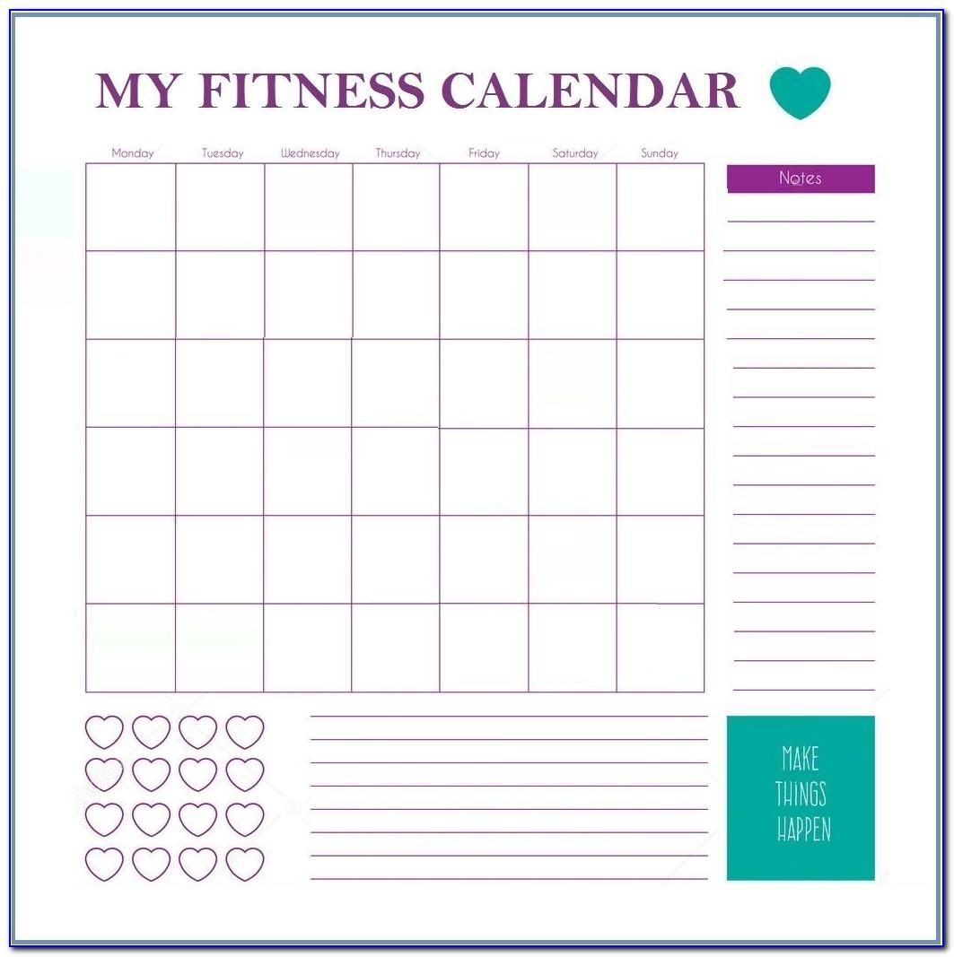 Monthly Exercise Log Template