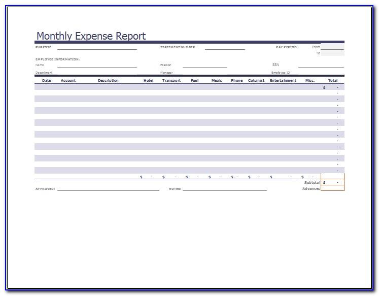 Monthly Sales Report Excel Template