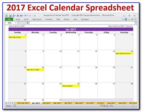 Monthly Schedule Excel Template 2019