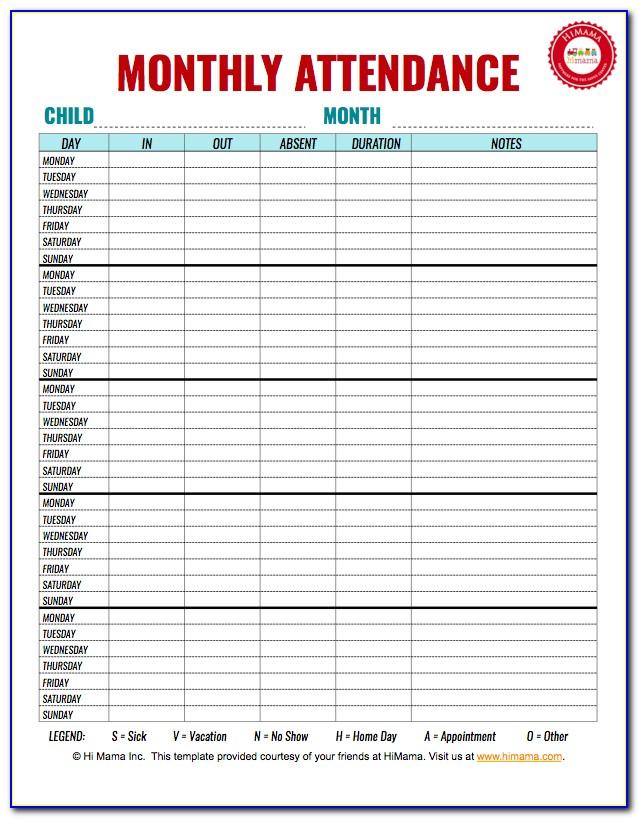 Monthly Work Schedule Excel Template