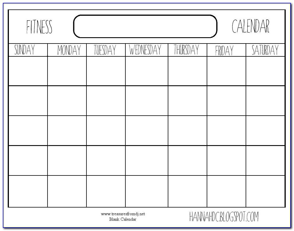 Monthly Workout Calendar Template