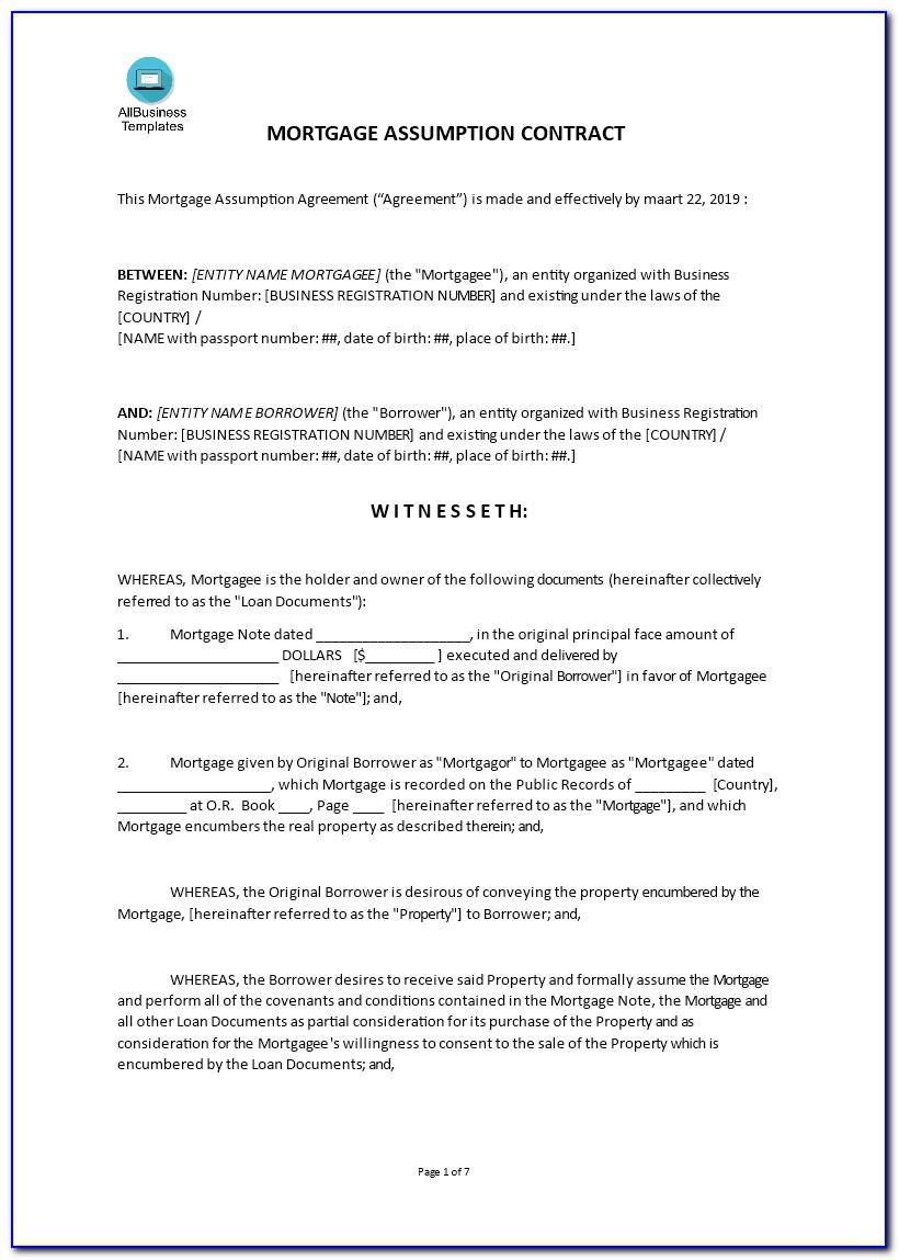 Mortgage Assumption Agreement Forms