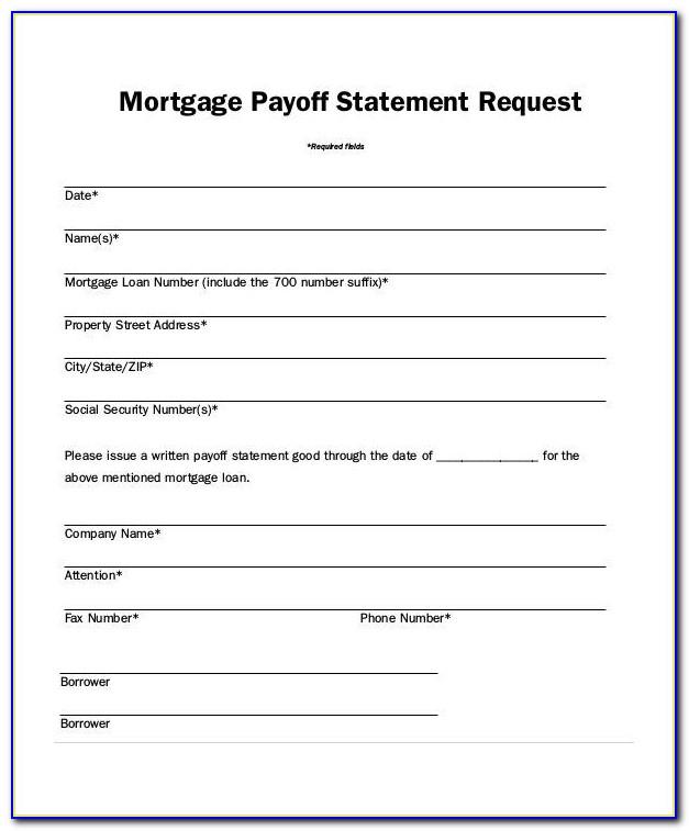 Mortgage Payoff Statement Template Word