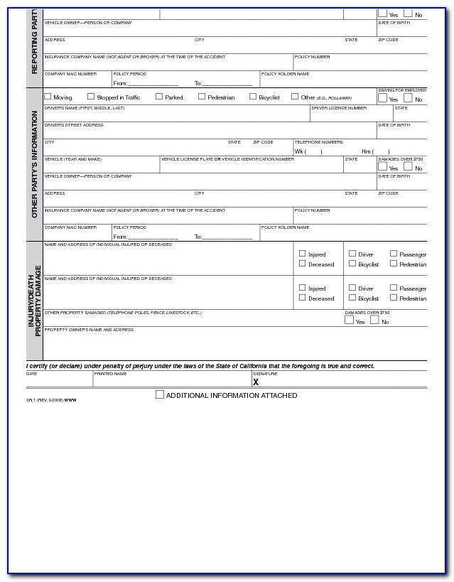 Motor Accident Form Template