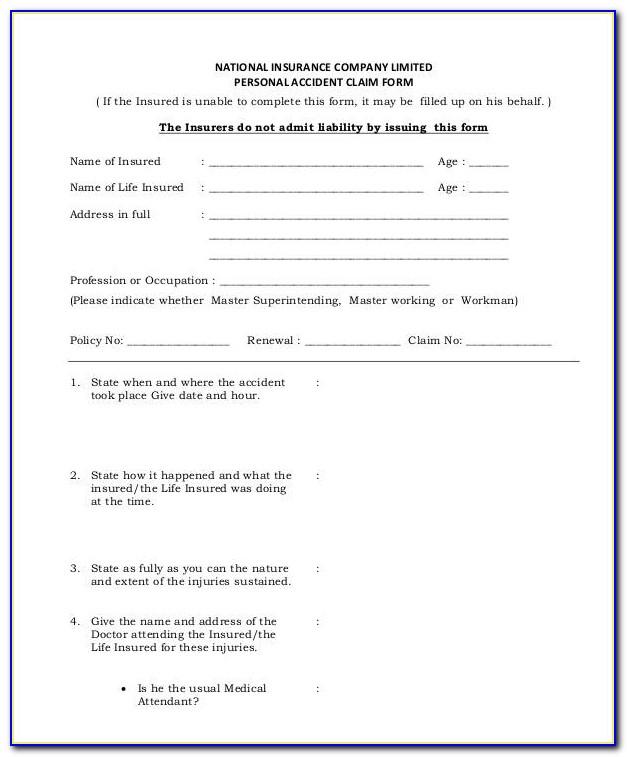 Motor Accident Report Form Template