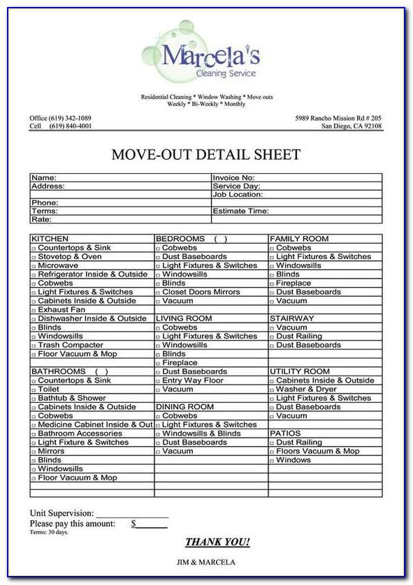 Move Out Checklist Form